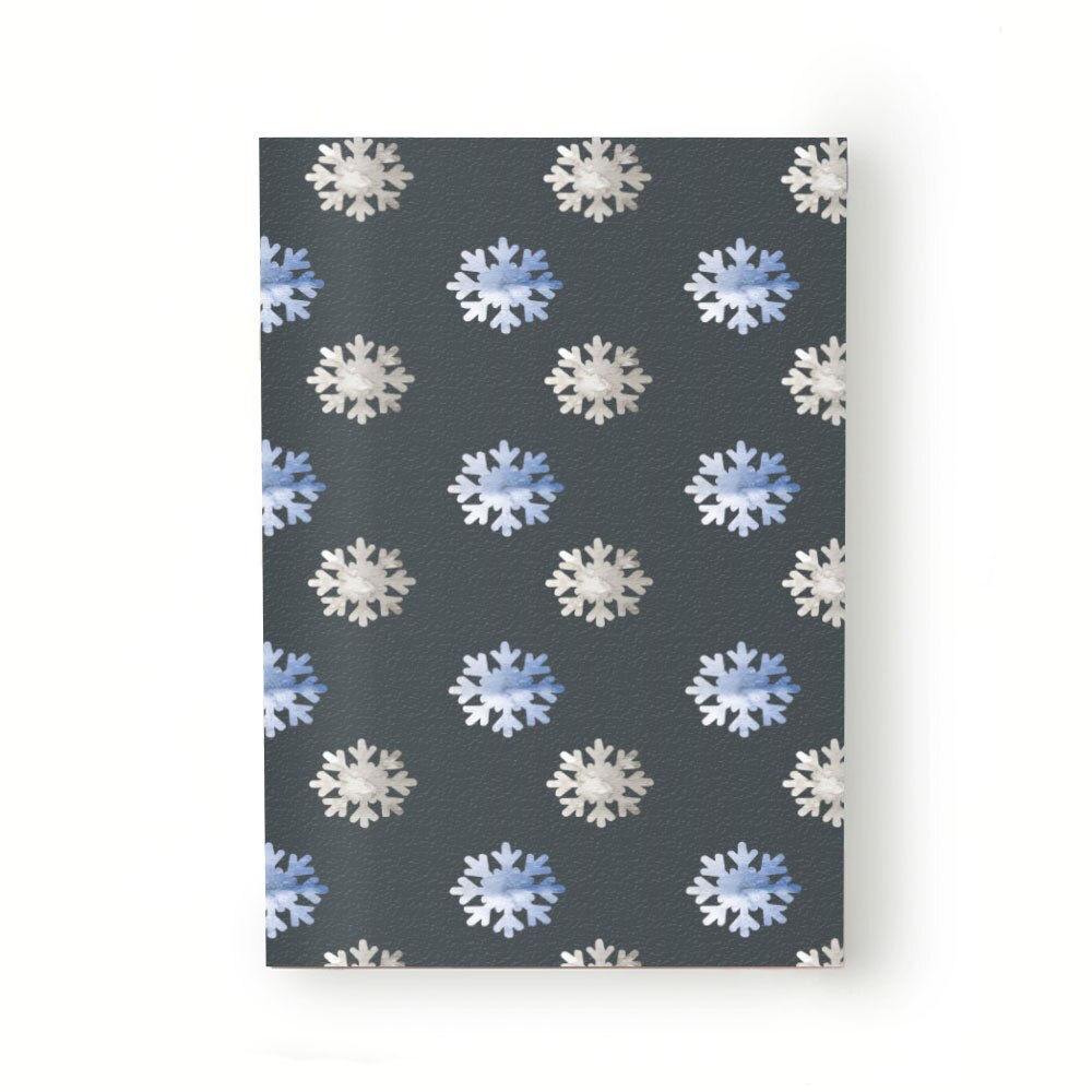 Caiet tip Agenda Heartwork cu muchie cusuta, Fulgi de zapada gri, Latime 140 mm x Inaltime 200 mm