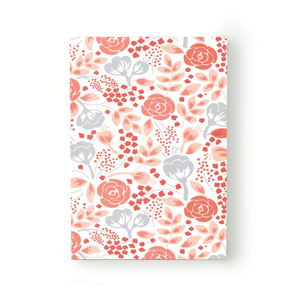 Caiet tip Agenda Heartwork cu muchie cusuta, Motive florale roz si gri, Latime 140 mm x Inaltime 200 mm