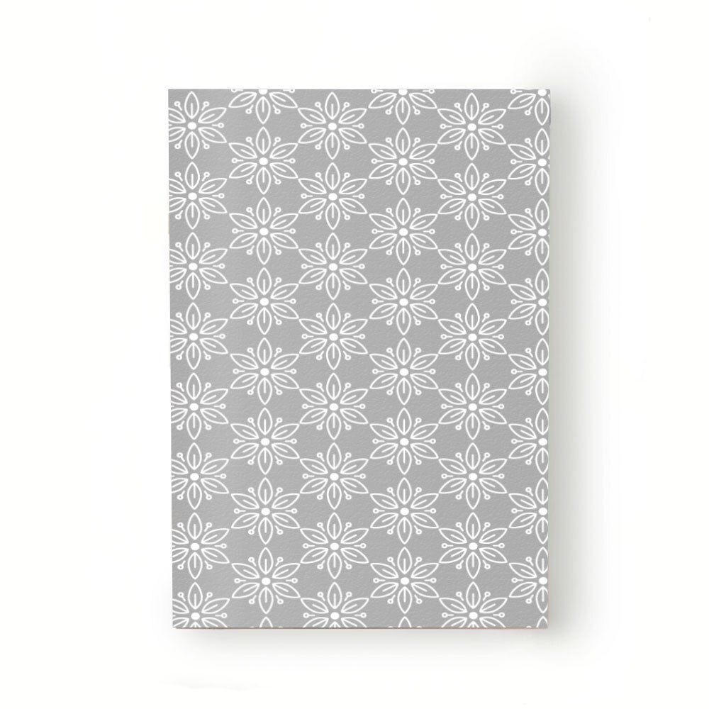 Caiet tip Agenda Heartwork cu muchie cusuta, Flori petale alungite gri, Latime 140 mm x Inaltime 200 mm