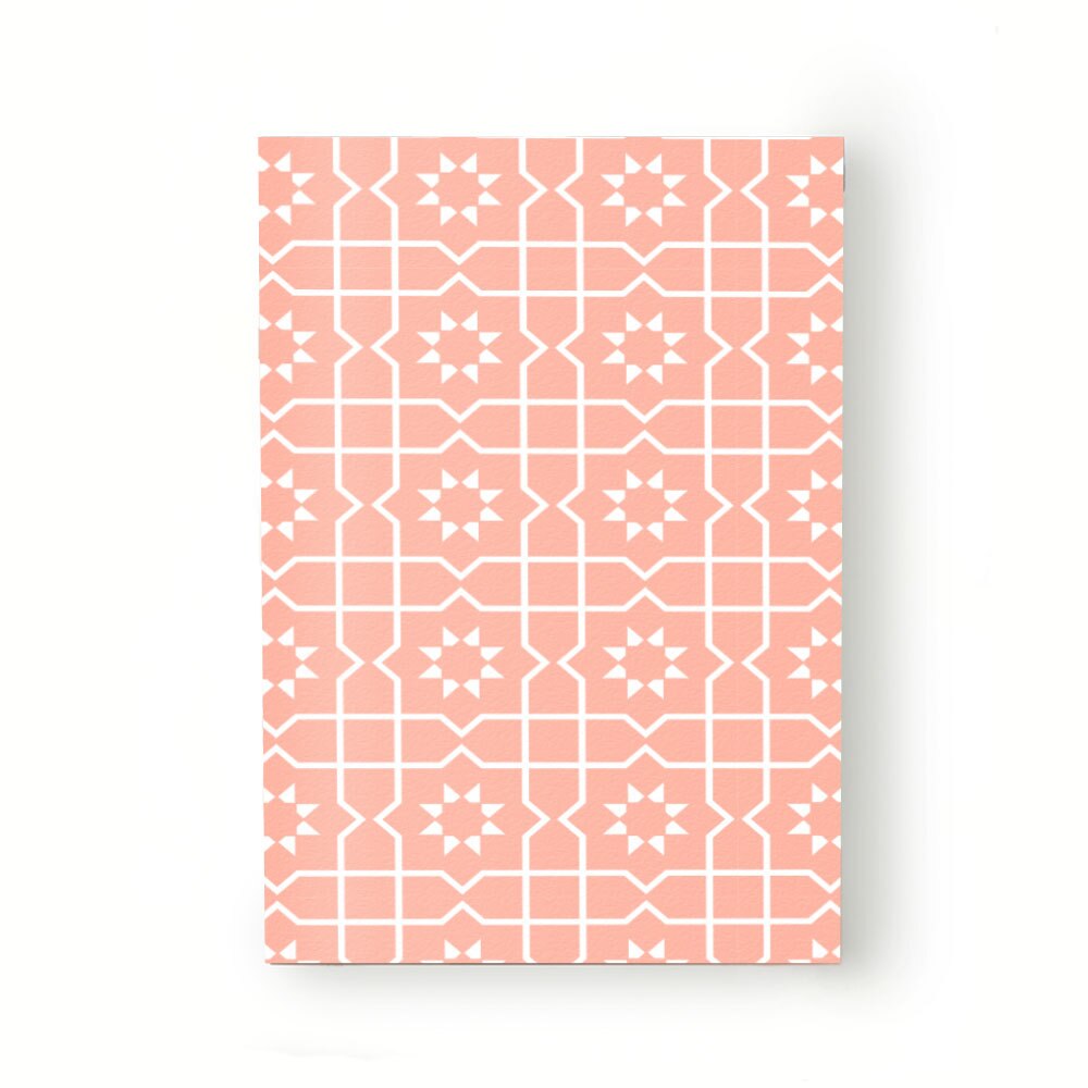 Caiet tip Agenda Heartwork cu muchie cusuta, Flori geometrice roz, Latime 140 mm x Inaltime 200 mm
