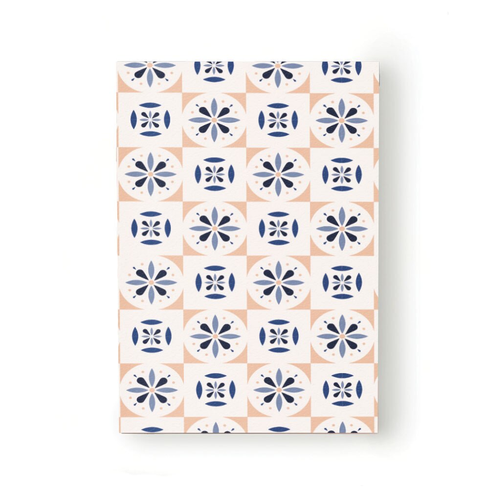 Caiet tip Agenda Heartwork cu muchie cusuta, Flori stilizate in forme geometrice, Latime 140 mm x Inaltime 200 mm