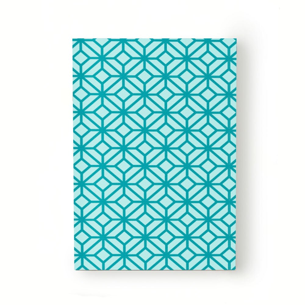 Caiet tip Agenda Heartwork cu muchie cusuta, Geometric unghiuri drepte verde, Latime 140 mm x Inaltime 200 mm