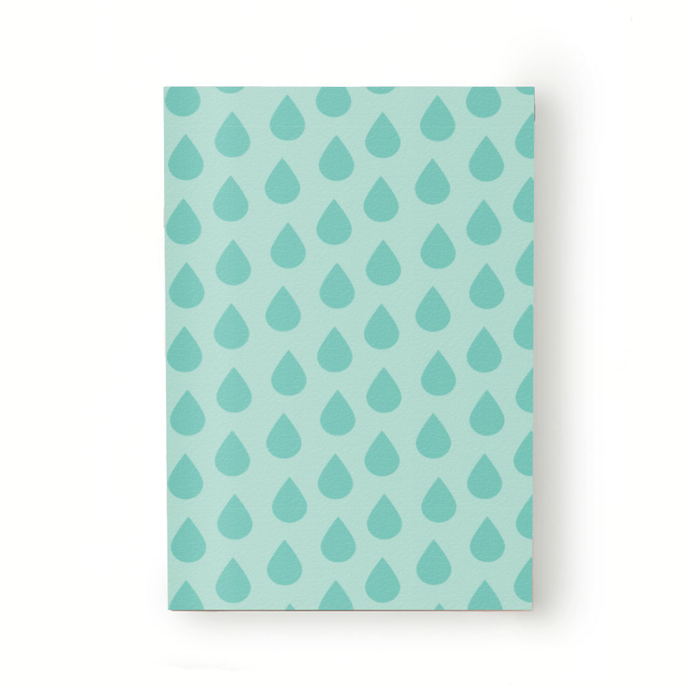 Caiet tip Agenda Heartwork cu muchie cusuta, Verde picaturi de ploaie, Latime 140 mm x Inaltime 200 mm
