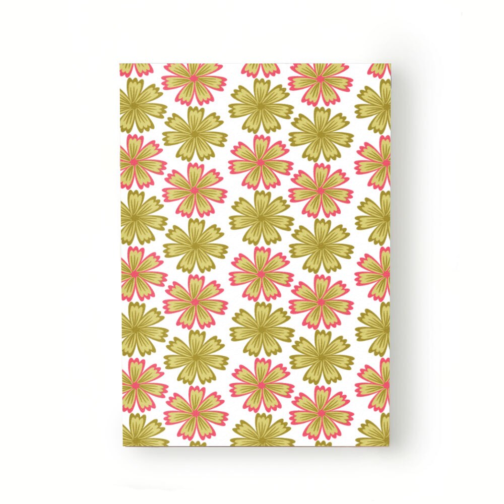 Caiet tip Agenda Heartwork cu muchie cusuta, Flori garoafe galbene fundal alb, Latime 140 mm x Inaltime 200 mm