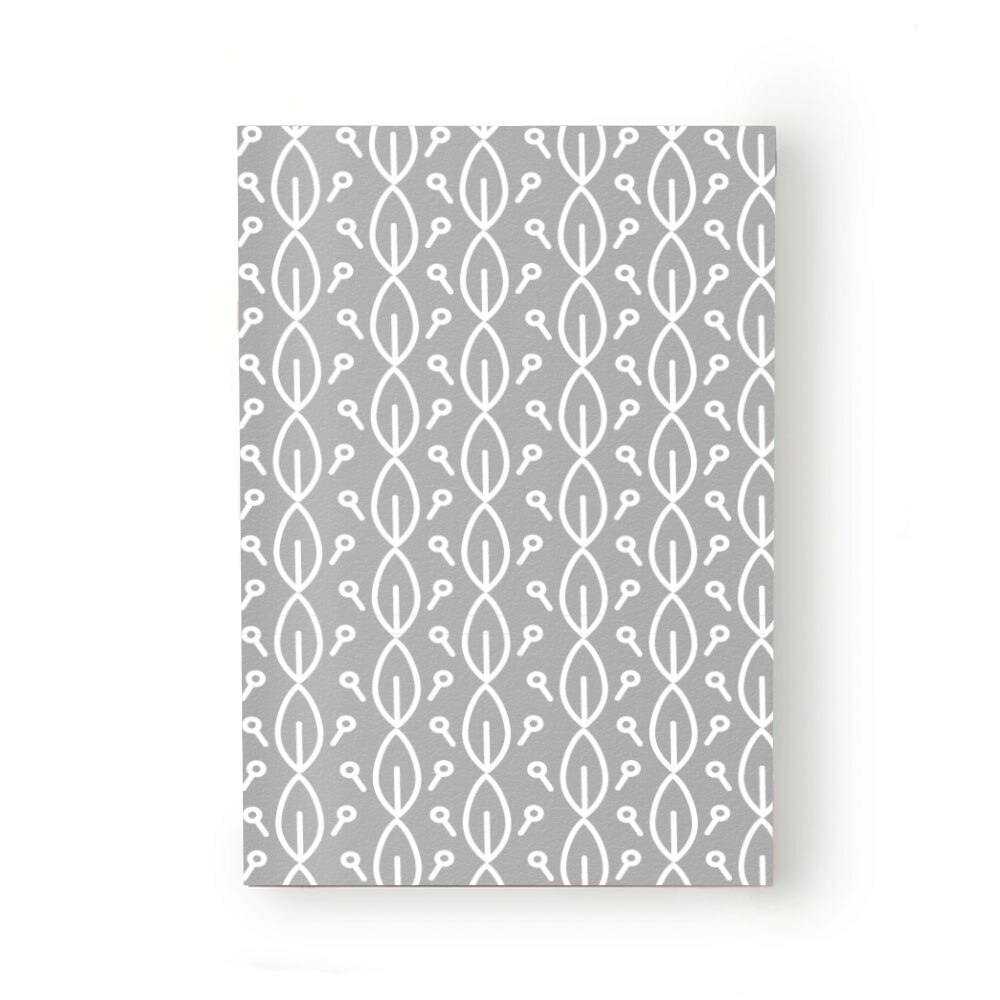 Caiet tip Agenda Heartwork cu muchie cusuta, Frunzulite stilizate gri, Latime 140 mm x Inaltime 200 mm
