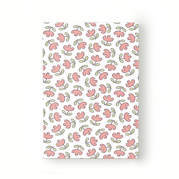 Caiet tip Agenda Heartwork cu muchie cusuta, Flori model naiv alb, Latime 140 mm x Inaltime 200 mm Caiet tip Agenda Heartwork cu muchie cusuta, Flori model naiv alb, Latime 140 mm x Inaltime 200 mm