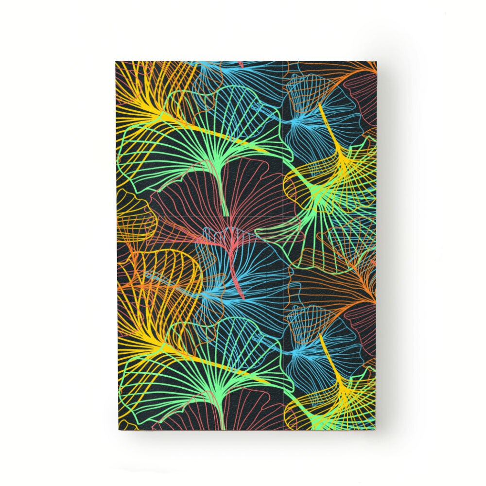 Caiet tip Agenda Heartwork cu muchie cusuta, Motiv frunze multicolore, Latime 140 mm x Inaltime 200 mm