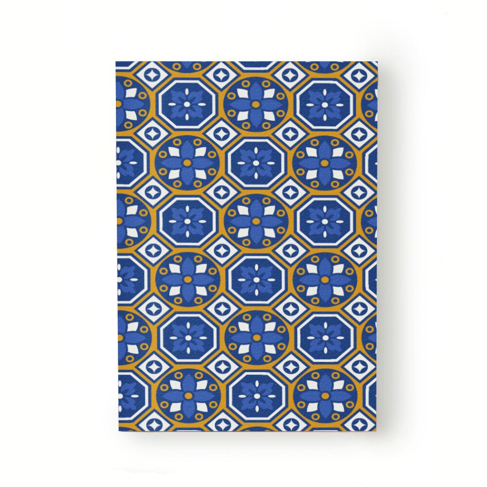 Caiet tip Agenda Heartwork cu muchie cusuta, Motiv azulejos flori geometrice, Latime 140 mm x Inaltime 200 mm