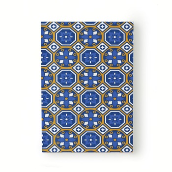 Caiet tip Agenda Heartwork cu muchie cusuta, Motiv azulejos flori geometrice, Latime 140 mm x Inaltime 200 mm Caiet tip Agenda Heartwork cu muchie cusuta, Motiv azulejos flori geometrice, Latime 140 mm x Inaltime 200 mm