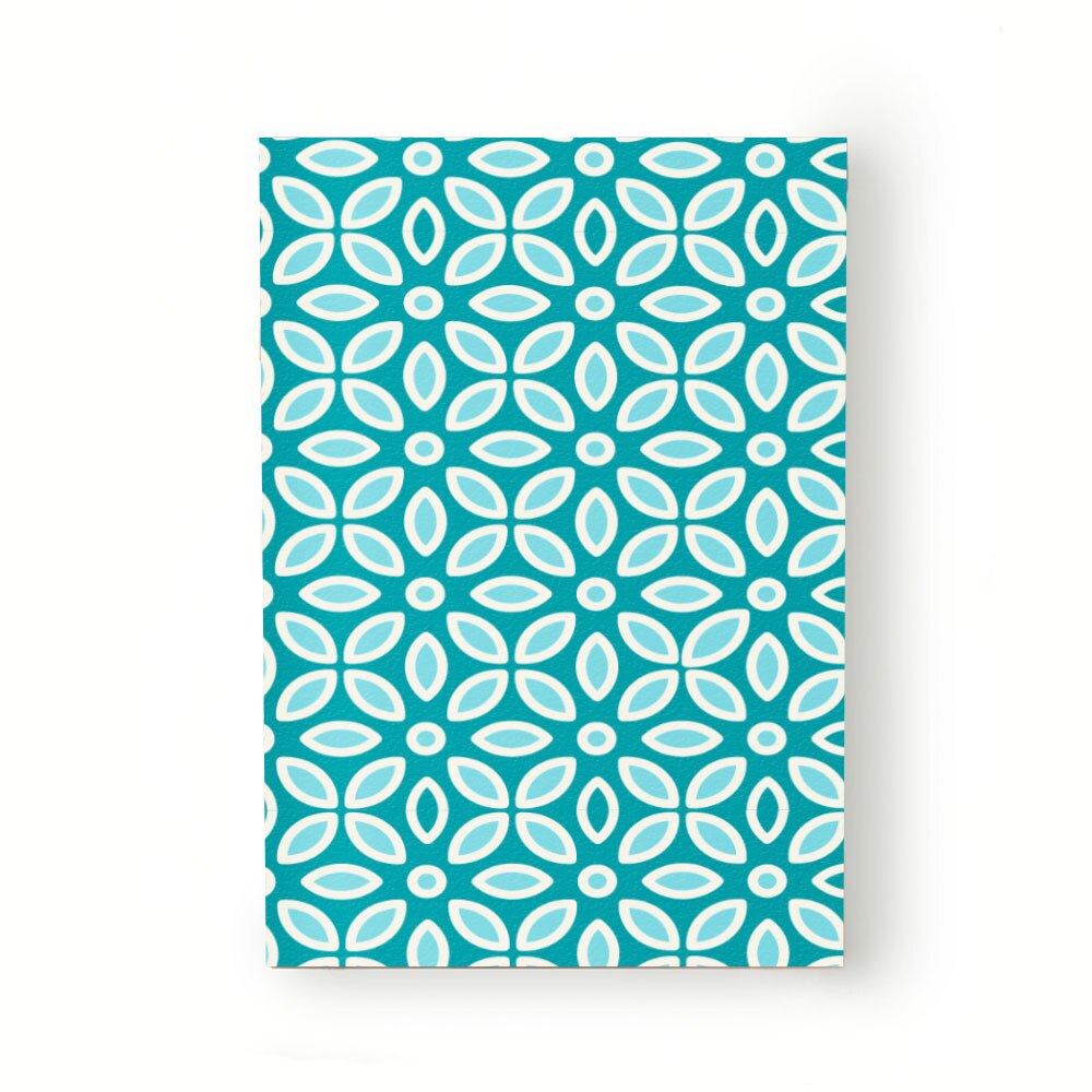 Caiet tip Agenda Heartwork cu muchie cusuta, Geometric petale albastre, Latime 140 mm x Inaltime 200 mm