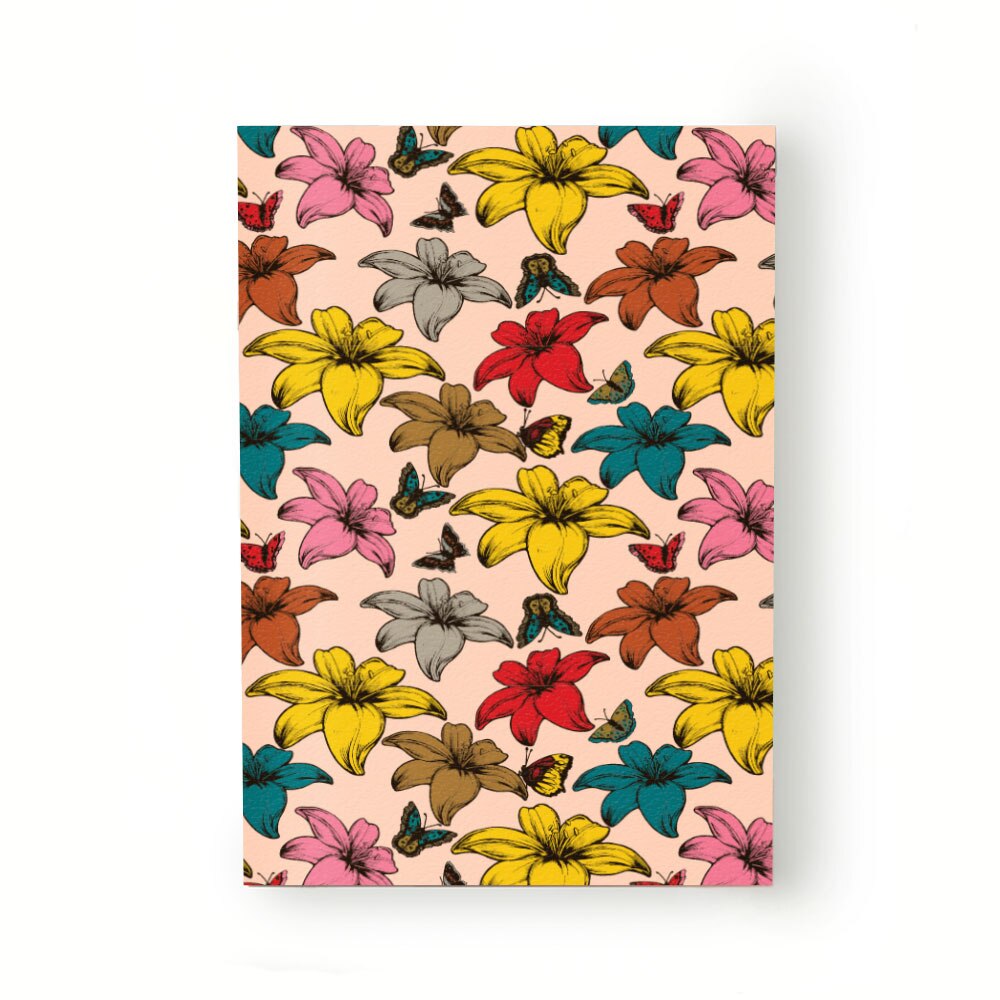 Caiet tip Agenda Heartwork cu muchie cusuta, Flori luxuriante si fluturi, Latime 140 mm x Inaltime 200 mm