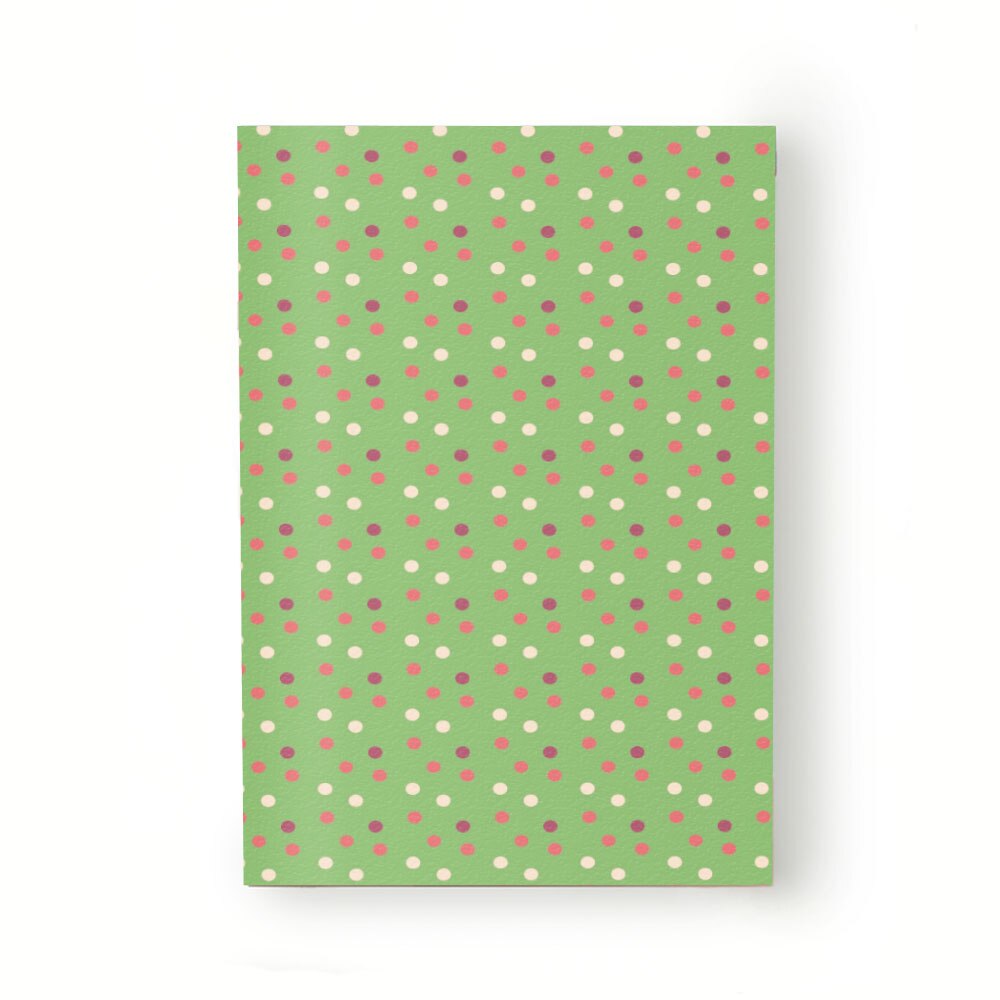 Caiet tip Agenda Heartwork cu muchie cusuta, Motiv bomboane fundal verde, Latime 140 mm x Inaltime 200 mm
