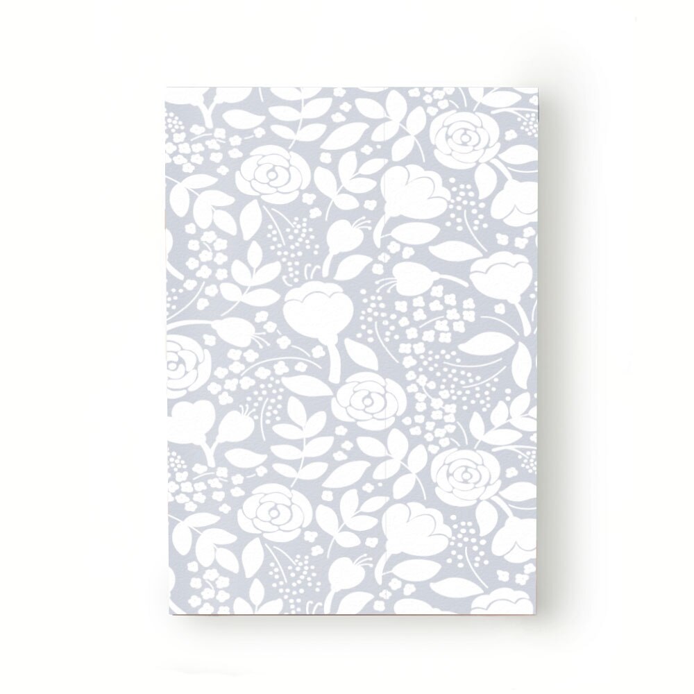 Caiet tip Agenda Heartwork cu muchie cusuta, Motive florale albe, Latime 140 mm x Inaltime 200 mm