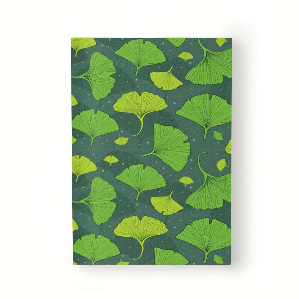 Caiet tip Agenda Heartwork cu muchie cusuta, Frunze copac gingko verde inchis, Latime 140 mm x Inaltime 200 mm