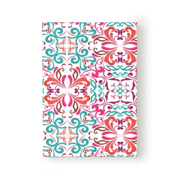 Caiet tip Agenda Heartwork cu muchie cusuta, Floral baroc rosu si verde, Latime 140 mm x Inaltime 200 mm Caiet tip Agenda Heartwork cu muchie cusuta, Floral baroc rosu si verde, Latime 140 mm x Inaltime 200 mm