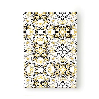 Caiet tip Agenda Heartwork cu muchie cusuta, Floral baroc negru si auriu, Latime 140 mm x Inaltime 200 mm Caiet tip Agenda Heartwork cu muchie cusuta, Floral baroc negru si auriu, Latime 140 mm x Inaltime 200 mm