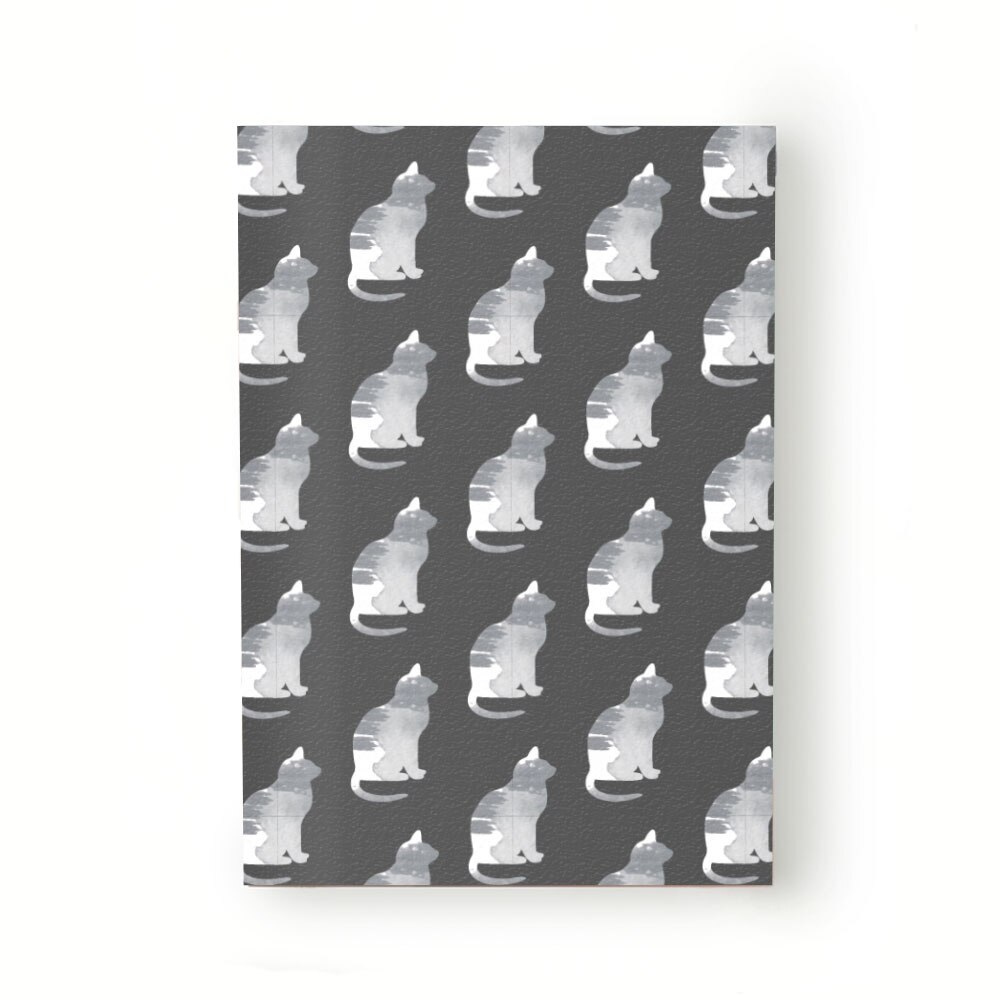 Caiet tip Agenda Heartwork cu muchie cusuta, Pisici acuarela gri, Latime 140 mm x Inaltime 200 mm