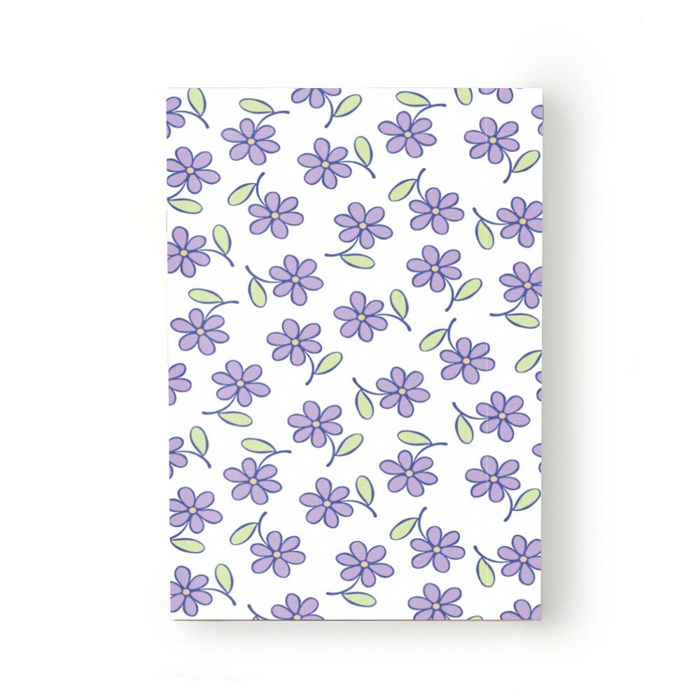 Caiet tip Agenda Heartwork cu muchie cusuta, Tulpini si flori mov, Latime 140 mm x Inaltime 200 mm