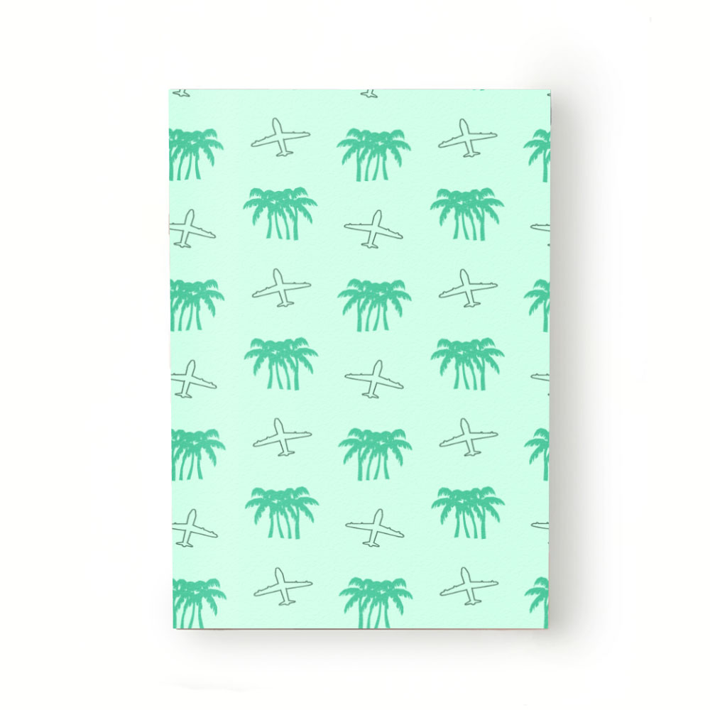 Caiet tip Agenda Heartwork cu muchie cusuta, Motiv vacanta tropicala, Latime 140 mm x Inaltime 200 mm