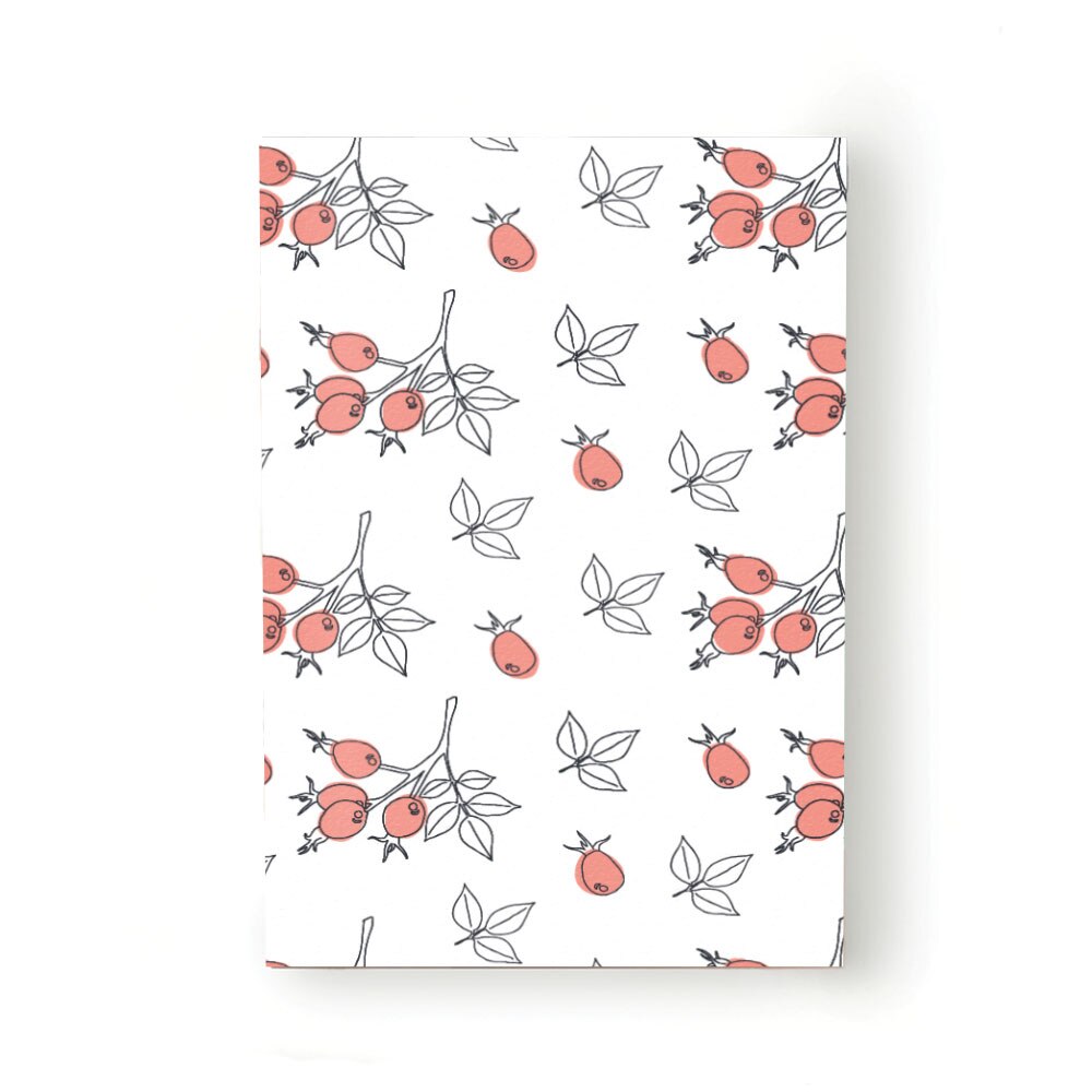 Caiet tip Agenda Heartwork cu muchie cusuta, Schita fructe de maces, Latime 140 mm x Inaltime 200 mm