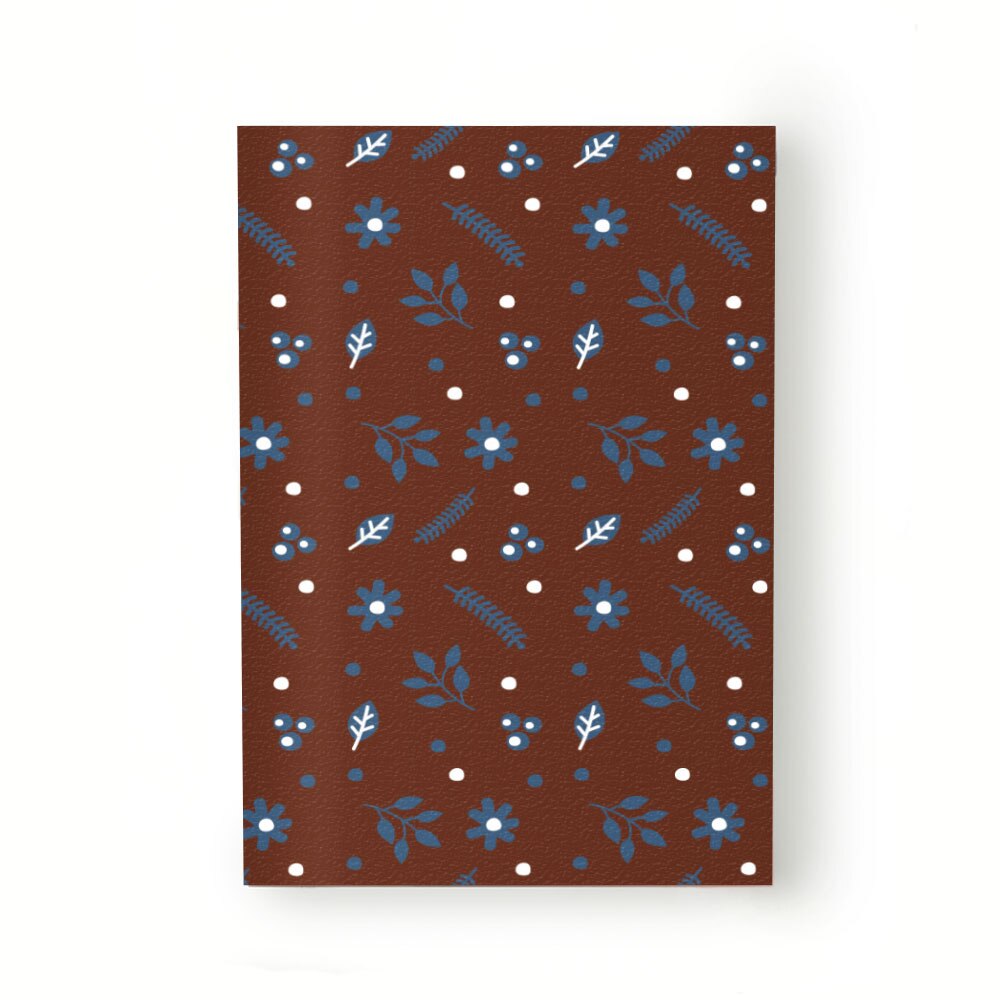 Caiet tip Agenda Heartwork cu muchie cusuta, Elemente florale fundal rosu inchis, Latime 140 mm x Inaltime 200 mm