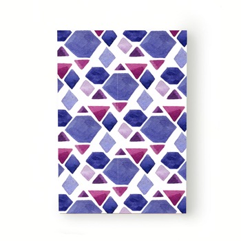 Caiet tip Agenda Heartwork cu muchie cusuta, Forme geometrice acuarela mov, Latime 140 mm x Inaltime 200 mm Caiet tip Agenda Heartwork cu muchie cusuta, Forme geometrice acuarela mov, Latime 140 mm x Inaltime 200 mm