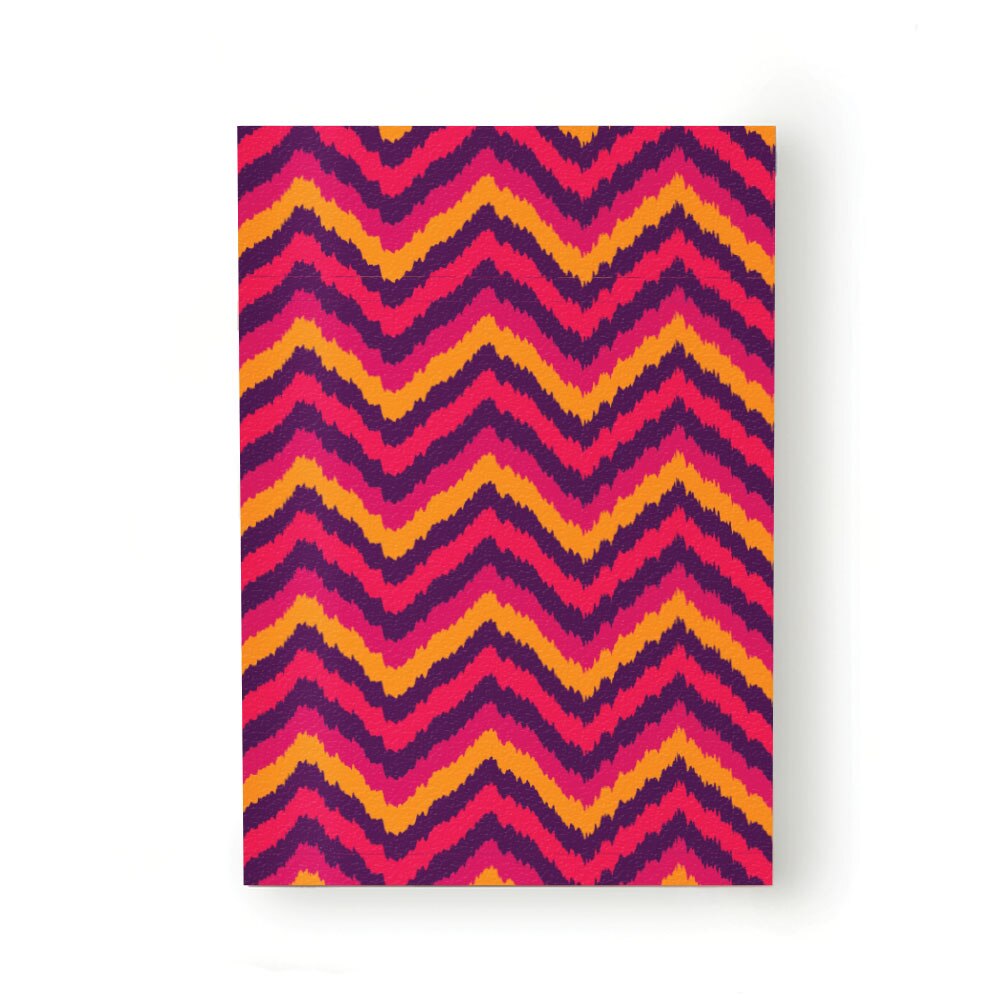 Caiet tip Agenda Heartwork cu muchie cusuta, Zig zag abstract culori calde, Latime 140 mm x Inaltime 200 mm