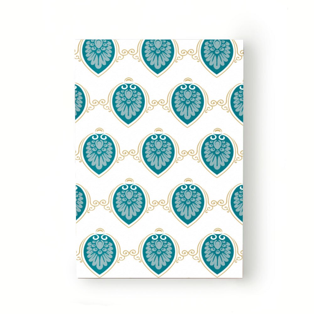 Caiet tip Agenda Heartwork cu muchie cusuta, Baroc elemente elegante turcoaz, Latime 140 mm x Inaltime 200 mm