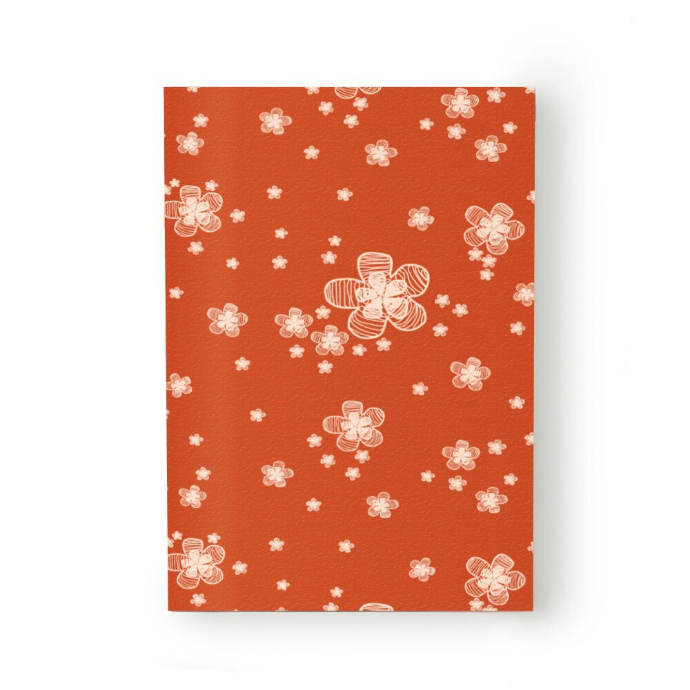 Caiet tip Agenda Heartwork cu muchie cusuta, Contur flori rosu, Latime 140 mm x Inaltime 200 mm