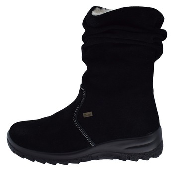Ghete dama, din piele naturala, Rieker, Z7171-01-01-P-22, negru, Negru Ghete dama, din piele naturala, Rieker, Z7171-01-01-P-22, negru, Negru