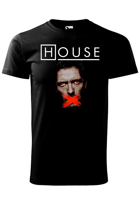 Tricou cu maneca scurta,Doctor House, Negru