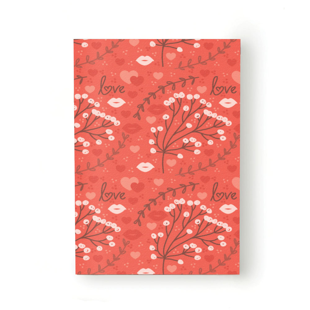 Caiet tip Agenda Heartwork cu muchie cusuta, Motiv natural romantic rosu, Latime 140 mm x Inaltime 200 mm