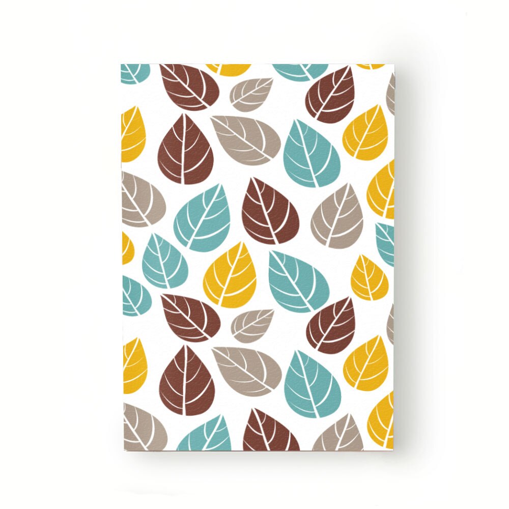 Caiet tip Agenda Heartwork cu muchie cusuta, Frunze stilizate multicolore, Latime 140 mm x Inaltime 200 mm