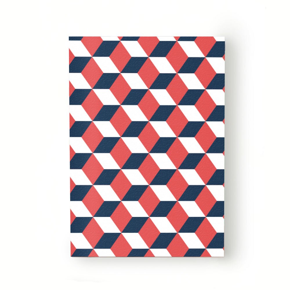 Caiet tip Agenda Heartwork cu muchie cusuta, Geometric cuburi tridimensionale, Latime 140 mm x Inaltime 200 mm