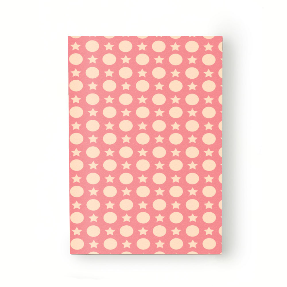 Caiet tip Agenda Heartwork cu muchie cusuta, Stelute si cercuri roz, Latime 140 mm x Inaltime 200 mm
