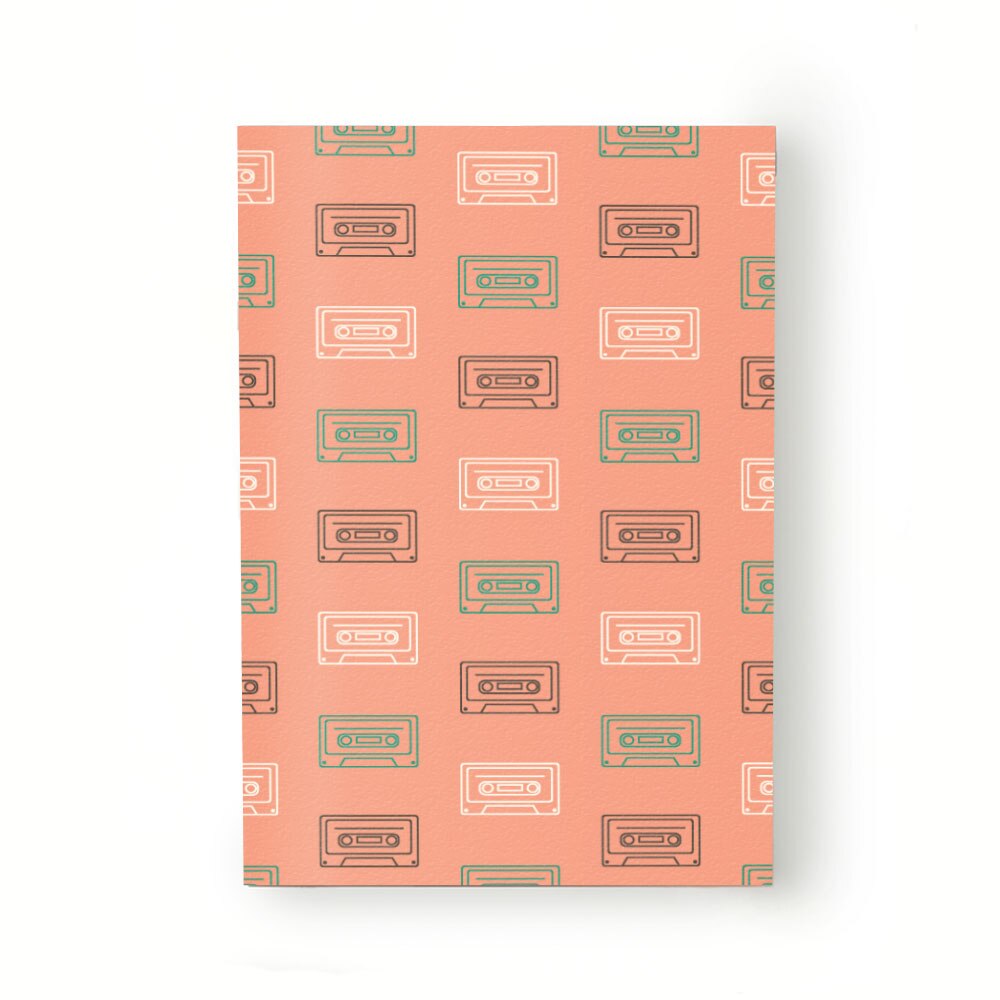 Caiet tip Agenda Heartwork cu muchie cusuta, Muzica casete vintage, Latime 140 mm x Inaltime 200 mm