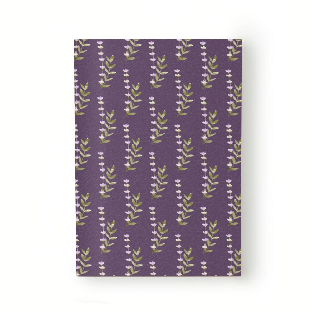 Caiet tip Agenda Heartwork cu muchie cusuta, Fir lavanda mov si frunze, Latime 140 mm x Inaltime 200 mm