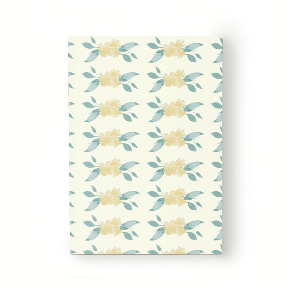 Caiet tip Agenda Heartwork cu muchie cusuta, Buchet flori acuarela galben, Latime 140 mm x Inaltime 200 mm