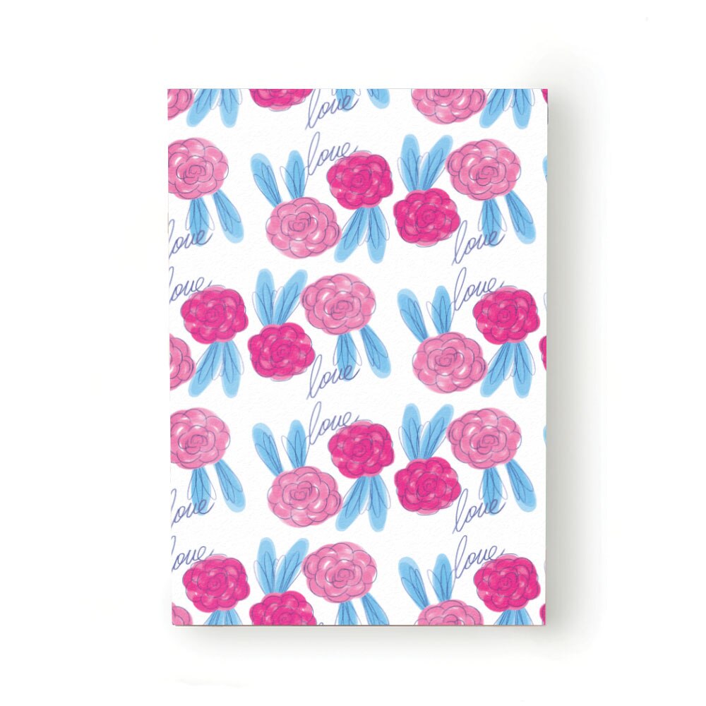 Caiet tip Agenda Heartwork cu muchie cusuta, Trandafiri schita 'Love', Latime 140 mm x Inaltime 200 mm