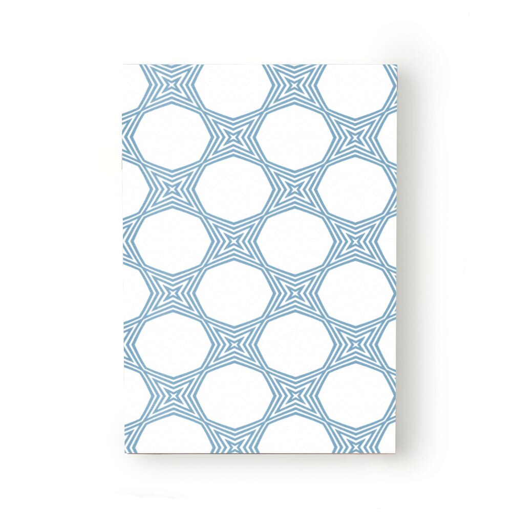 Caiet tip Agenda Heartwork cu muchie cusuta, Geometric stea cu patru colturi albastru, Latime 140 mm x Inaltime 200 mm