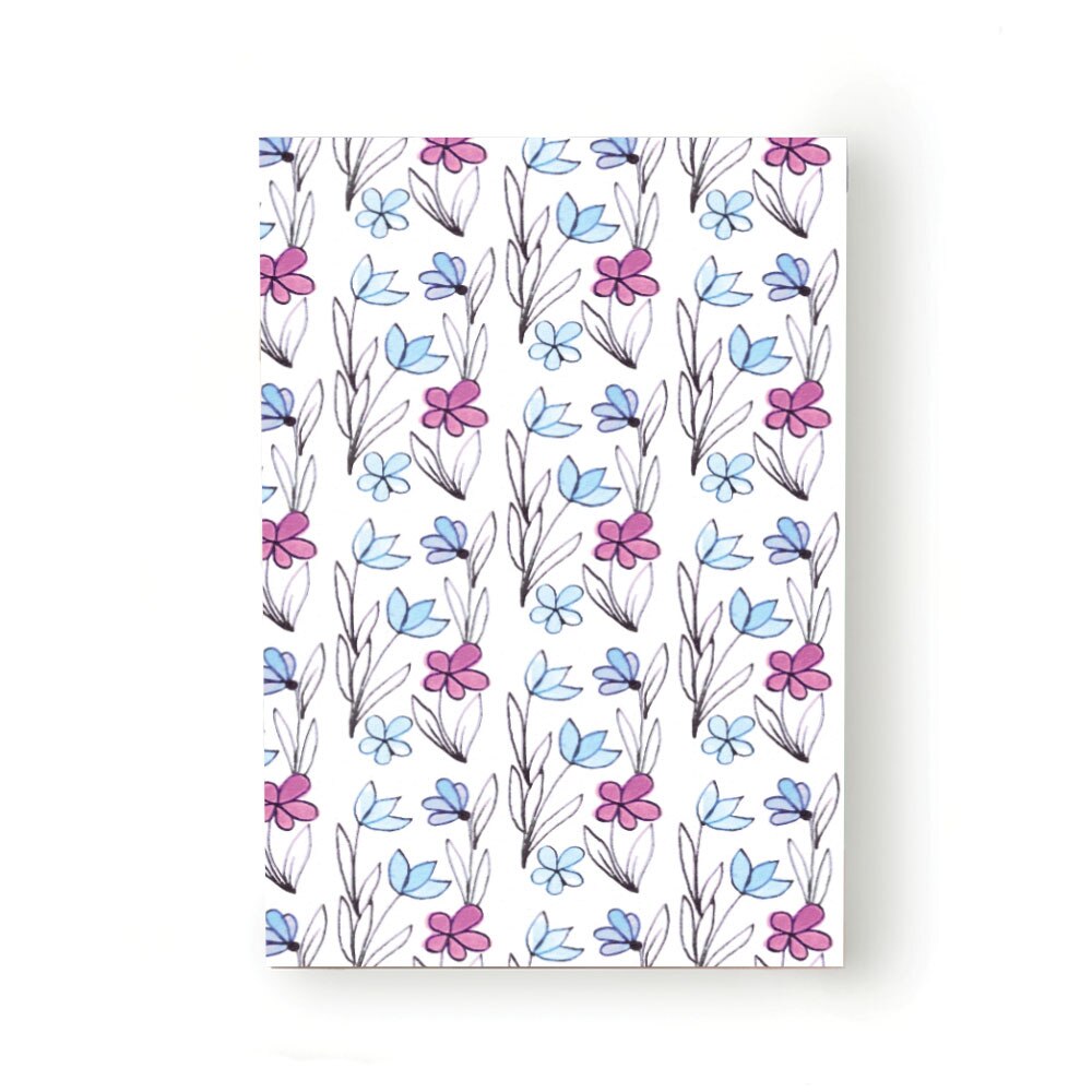 Caiet tip Agenda Heartwork cu muchie cusuta, Flori schitate albastru si roz, Latime 140 mm x Inaltime 200 mm