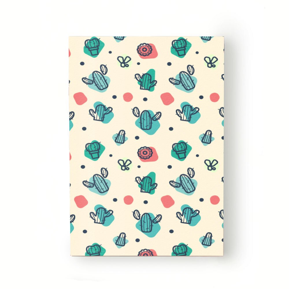 Caiet tip Agenda Heartwork cu muchie cusuta, Schita cactus si flori, Latime 140 mm x Inaltime 200 mm