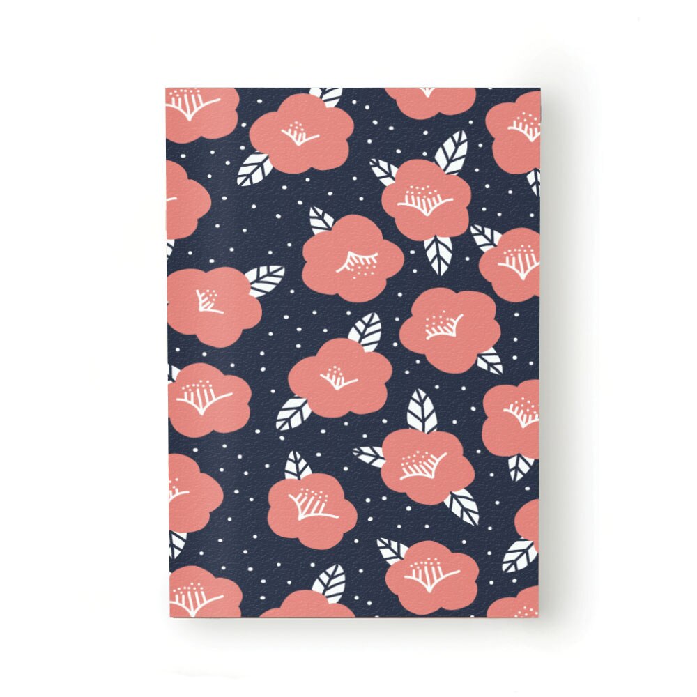 Caiet tip Agenda Heartwork cu muchie cusuta, Clasic negru flori rosii, Latime 140 mm x Inaltime 200 mm