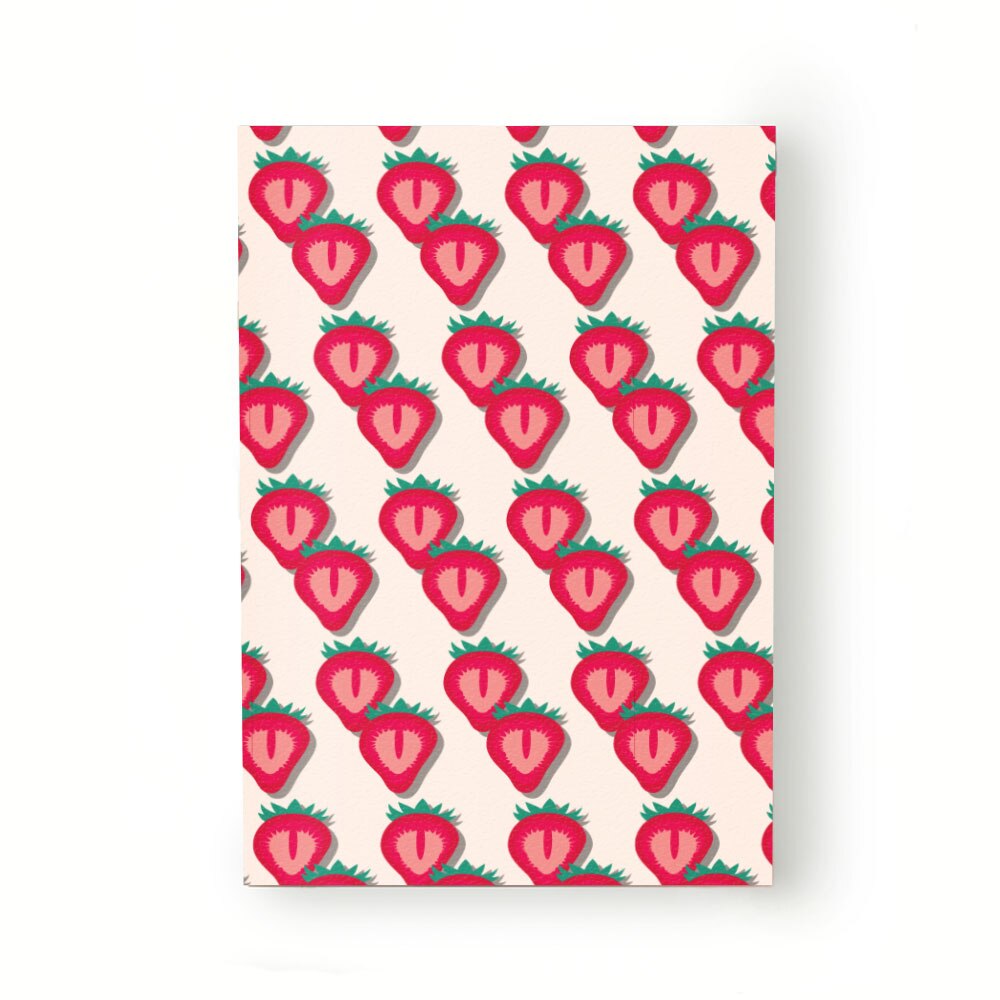 Caiet tip Agenda Heartwork cu muchie cusuta, Felii de capsuni rosu, Latime 140 mm x Inaltime 200 mm