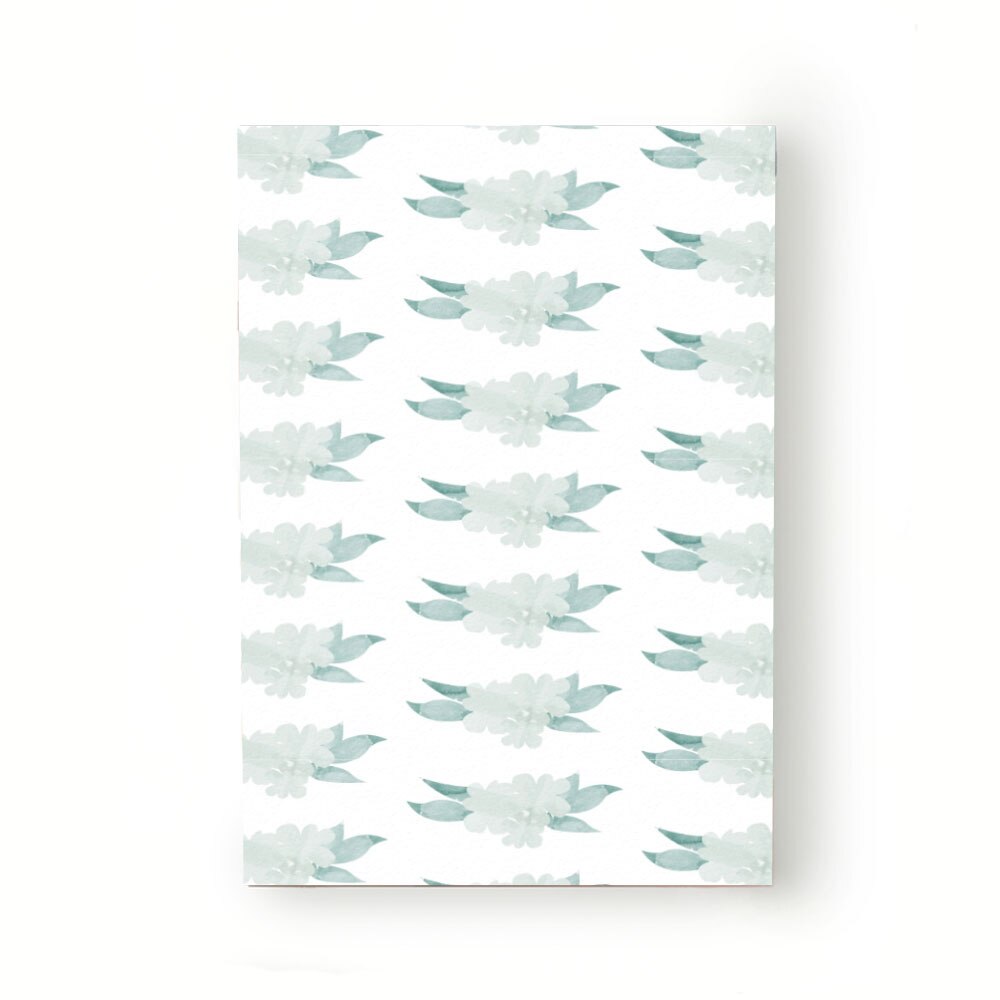 Caiet tip Agenda Heartwork cu muchie cusuta, Buchet flori acuarela verde, Latime 140 mm x Inaltime 200 mm