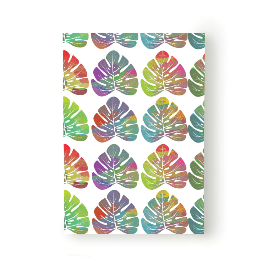 Caiet tip Agenda Heartwork cu muchie cusuta, Frunze tropicale multicolore, Latime 140 mm x Inaltime 200 mm
