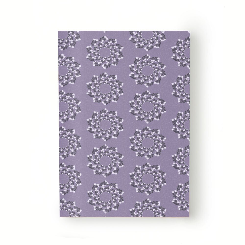 Caiet tip Agenda Heartwork cu muchie cusuta, Ghirlanda naturala mov, Latime 140 mm x Inaltime 200 mm