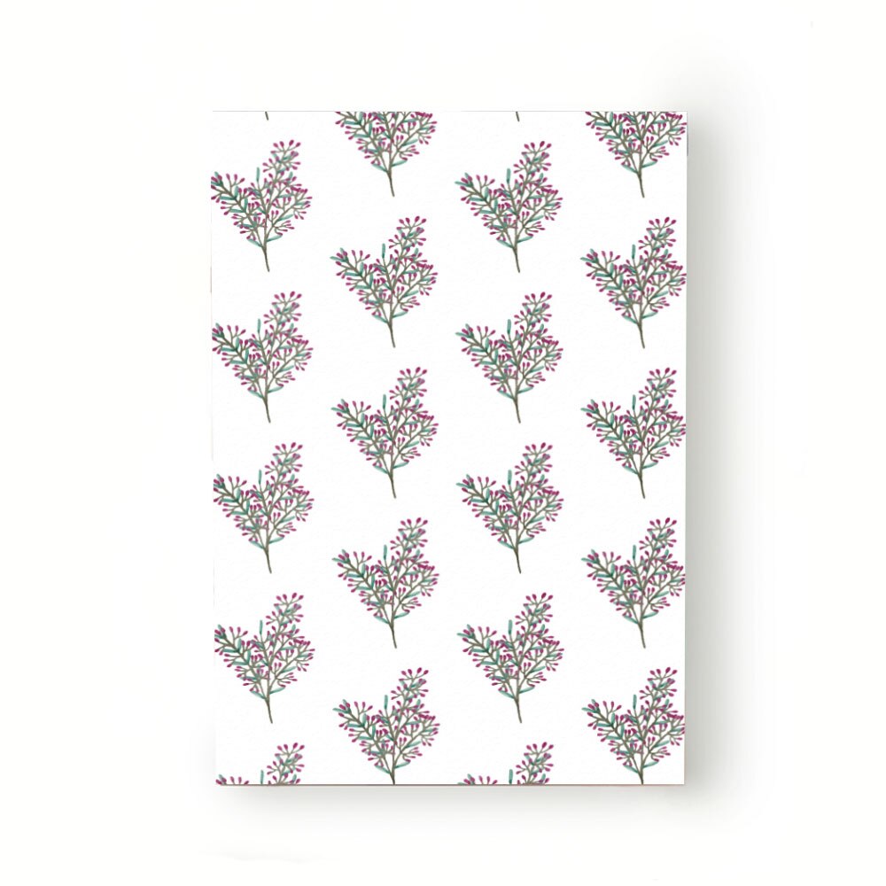 Caiet tip Agenda Heartwork cu muchie cusuta, Natura crengute cu flori mov, Latime 140 mm x Inaltime 200 mm