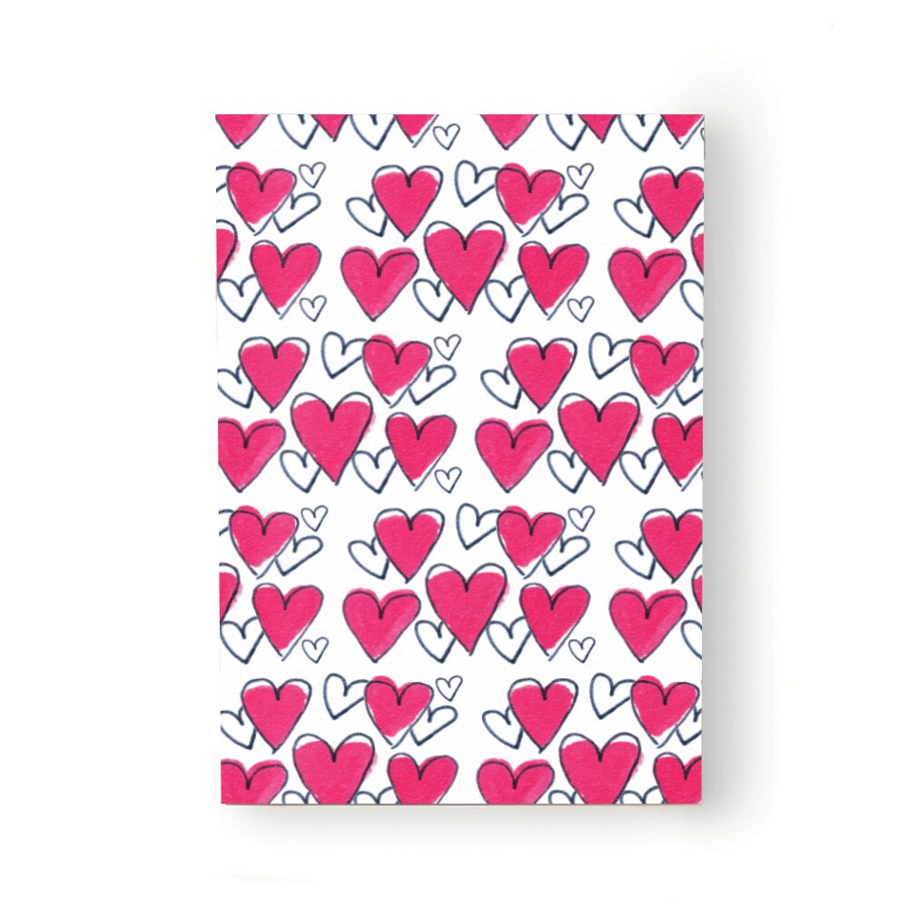 Caiet tip Agenda Heartwork cu muchie cusuta, Valentine's inimioare rosii, Latime 140 mm x Inaltime 200 mm