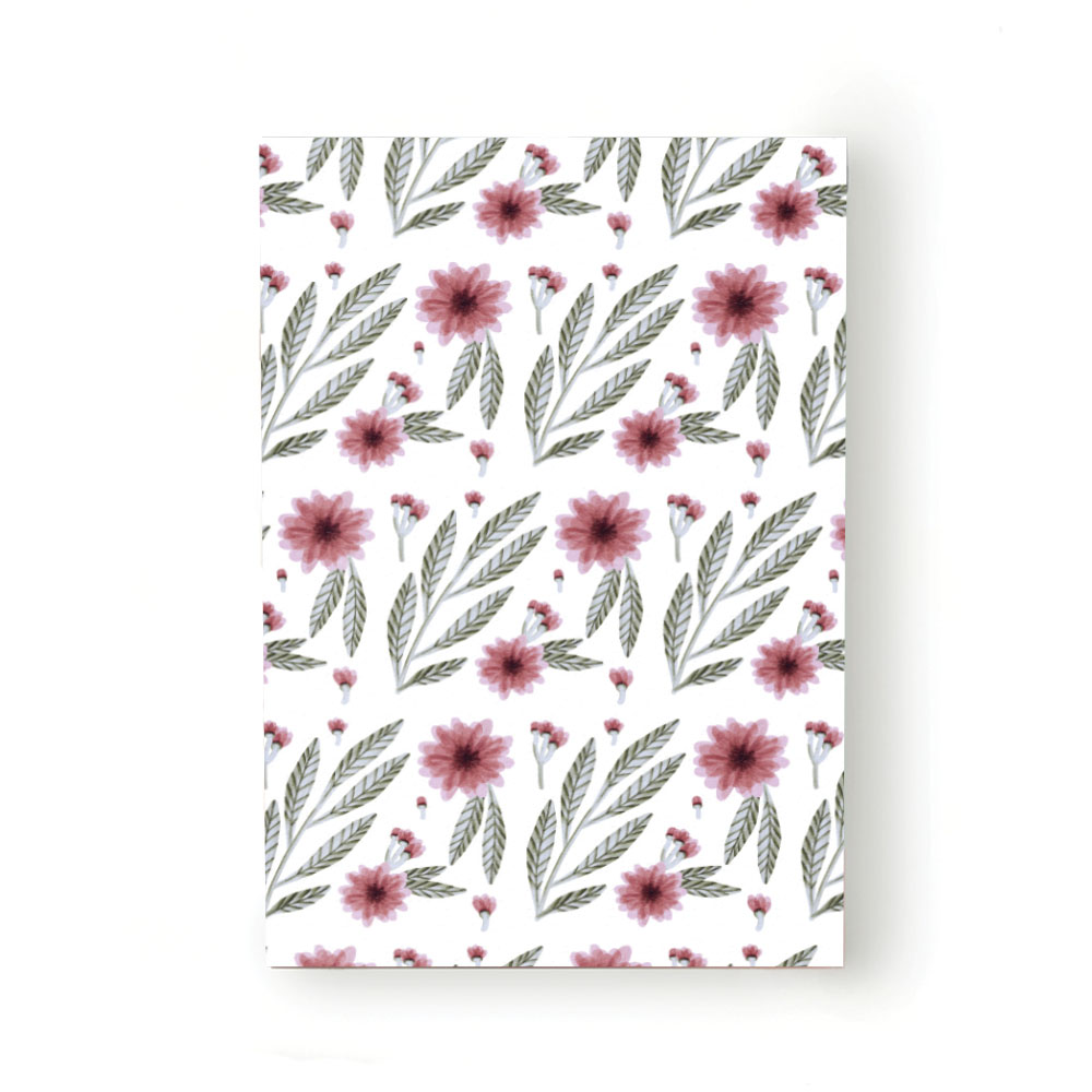 Caiet tip Agenda Heartwork cu muchie cusuta, Vegetal flori si frunze verzi, Latime 140 mm x Inaltime 200 mm